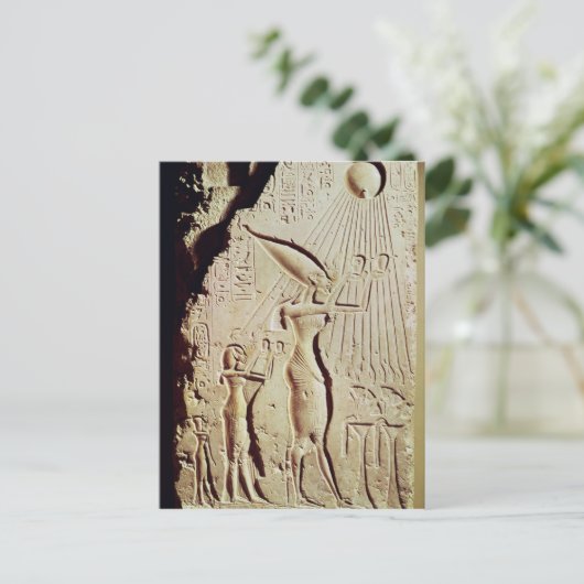 アメノピスIV、Nefertitiと娘を描く ポストカード (スタンド正面)