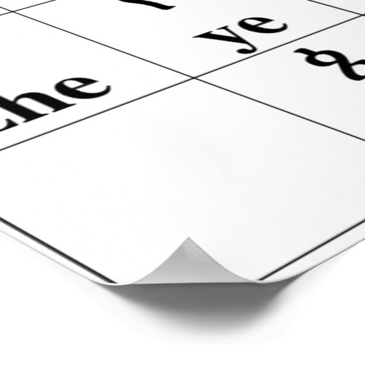 アメラフィックアルファベット文字表 – 33度ポスター ポスター (角)