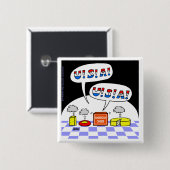 アメリおもしろいカチーズマンガ愛国的USAチャント 缶バッジ (正面&裏面)