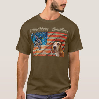 アメリおもしろいカ伝統ダック狩りハウンドッグ Tシャツ