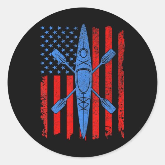 アメリおもしろいカ国旗のカクールヤックのためのカヤック ラウンドシール (正面)