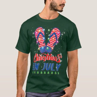 アメリおもしろいカ国旗のビーチサンダルクリスマスライツクライスト Tシャツ
