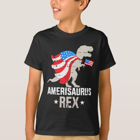 アメリおもしろいサウルスレックス独立記念日4t tシャツ (正面)