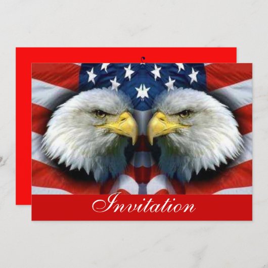 アメリはっきりしたカと強さ_ 招待状 (正面/裏面)