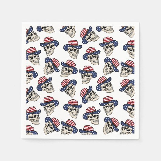 アメリはっきりしたカのカウボーイスカル スタンダードカクテルナプキン (正面)