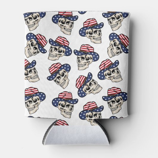 アメリはっきりしたカのカウボーイスカル 缶クーラー (正面)