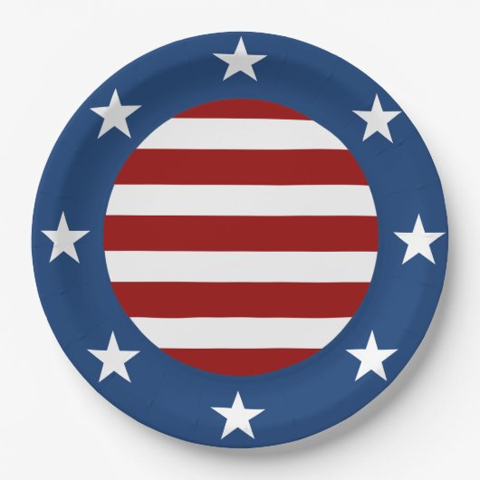 アメリはっきりしたカ ペーパープレート (正面)