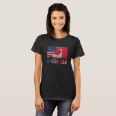 アメリは私たちを可能Eh Americaカナダ国旗American Canad Tシャツ (正面フル)