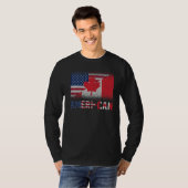 アメリは私たちを可能Eh Americaカナダ国旗American Canad Tシャツ (正面フル)