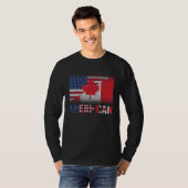 アメリは私たちを可能Eh Americaカナダ国旗American Canad Tシャツ (正面フル)