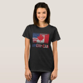 アメリは私たちを可能Eh Americaカナダ国旗American Canad Tシャツ (正面フル)