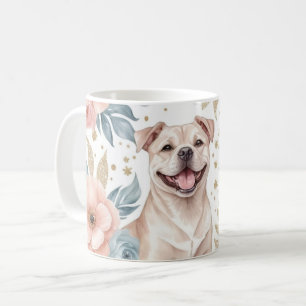 アメリよくはしゃぐカ（犬）スタッフォードテリアフローラ コーヒーマグカップ