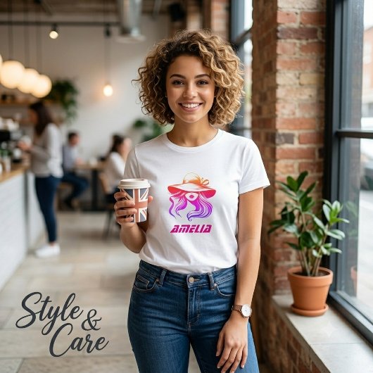 アメリアの名前と女性の美しさのイメージTシャツ Tシャツ