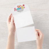 アメリアの名前 オールインワン招待状 (貼ってはがせる)