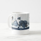 アメリアは色のマグで白黒です コーヒーマグカップ (正面左)