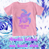 アメリアアイランドフロリダカラーブラストシーカメベビー ベビーTシャツ