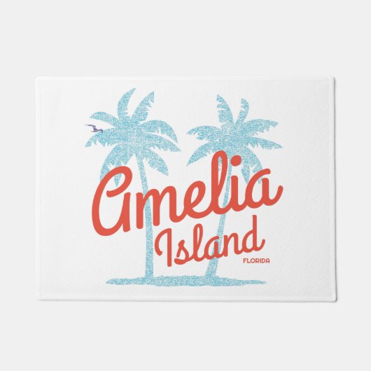 アメリアアイランドフロリダコーラルビーチ土産 ドアマット (正面)