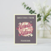 アメリアアイランドフロリダナッソーパープルポストカード ポストカード (スタンド正面)