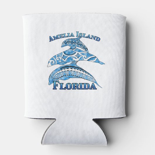 アメリアアイランドフロリダバケーショントライバルドルフィンズ 缶クーラー (裏面)