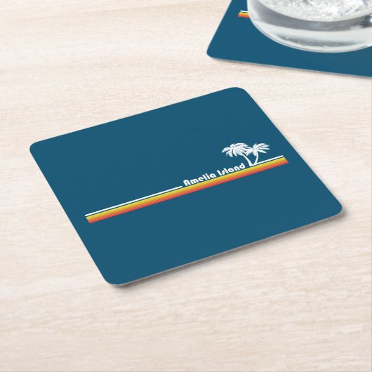 アメリアアイランドフロリダ スクエアペーパーコースター (アングル)