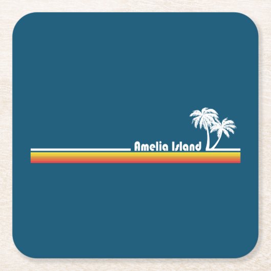 アメリアアイランドフロリダ スクエアペーパーコースター (正面)