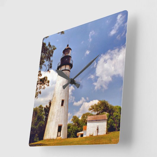 アメリアアイランドライトハウスフロリダスクエアウォールクロック スクエア壁時計 (傾斜)