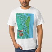 アメリアアイランド フロリダ州 旅行地図 Tシャツ (正面)