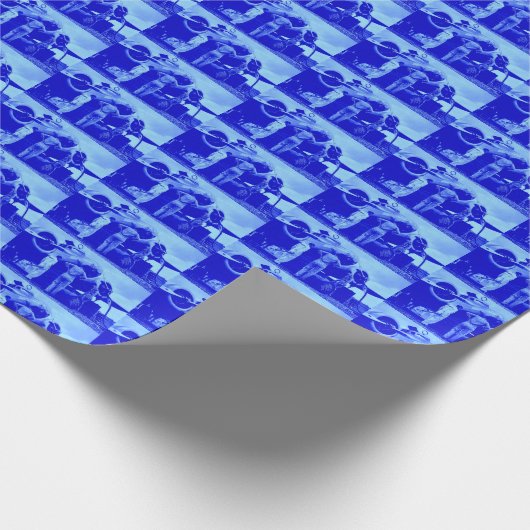 アメリアアハートデジタルアートブルーティント ラッピングペーパー (角)