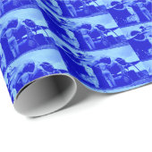 アメリアアハートデジタルアートブルーティント ラッピングペーパー (ロールコーナー)