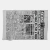 アメリアエアハートヴィンテージ新聞記事 キッチンタオル (横)