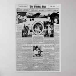 アメリアエアハート1937年世界飛行前 ポスター