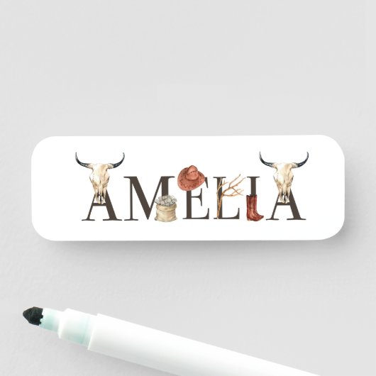 アメリアカウボーイガール、西部女性のカーボーイ、カウボーイガール 名札 (インサイチュ)