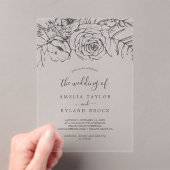 アメリアクラシックボヘミアンフローラボ結婚タニカル アクリル招待状 (インサイチュ (ポータブル))