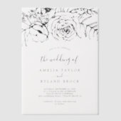 アメリアクラシックボヘミアンフローラボ結婚タニカル ベラム紙招待状 (正面)