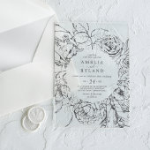 アメリアモダンボエレガントタニカルフローラ結婚ズ アクリル招待状
