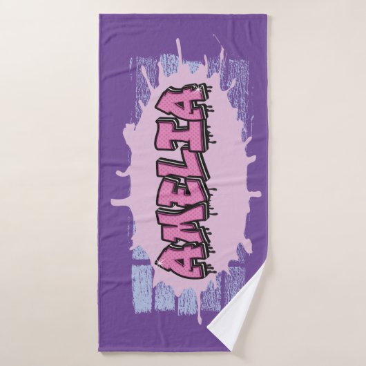 アメリアユアネームグラフィティバスビーチタオル バスタオル (バスタオル)