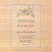 アメリア伝統的フローラモダンヴィンテージ結婚式 アクリル招待状 (正面)