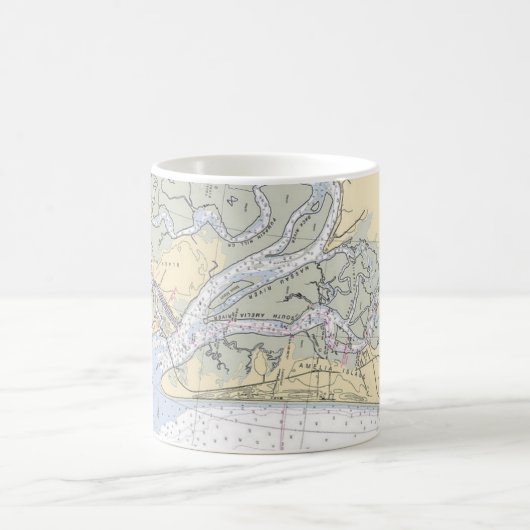 アメリア島のボート水面フロリダマグ コーヒーマグカップ (中央)