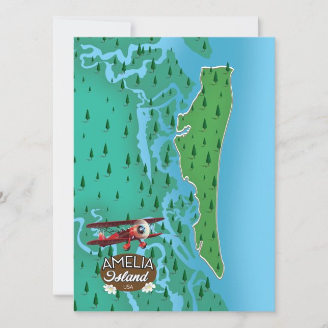 アメリア島フロリダの旅行マップ。 (正面)