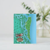 アメリア島フロリダの旅行マップ。 ポストカード (スタンド正面)