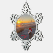 アメリア島、フロリダのお土産クリスマスオーナメント スノーフレークピューターオーナメント (右)