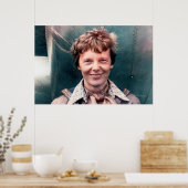 アメリア・アーハートと彼女のロッキード・エレクトラが着色 ポスター (キッチン)