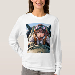 アメリア・アーハート飛んでいる:国境を越えて Tシャツ