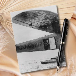 アメリア・イアハート 白黒写真 航空 バースデー ポストカード