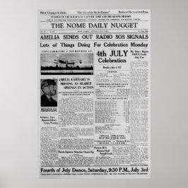 アメリア・イアーハート、1937年7月3日にラジオSOSを送信 ポスター