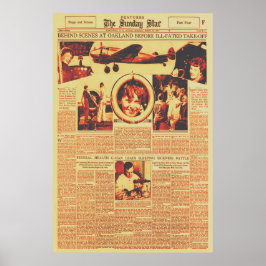 アメリア・エアハートが世界一周飛行前の1937年 ポスター