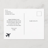 アメリア・エアハート 黒白写真 航空 誕生日 ポストカード (裏面)