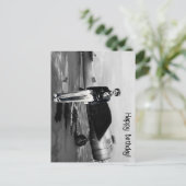 アメリア・エアハート 黒白写真 航空 誕生日 ポストカード (スタンド正面)