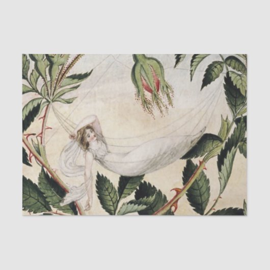 アメリア・ジェーン・マレーによる「ハンモックで休む妖精」 薄葉紙 (正面)
