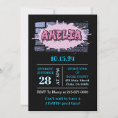 アメリア ユア ネーム ガールズ ピンク グラフィティ ヒップ ホップ 招待状 (正面)